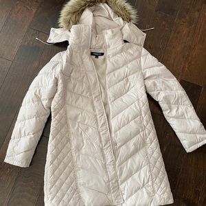 Cream Kenneth Cole Quilted Puffer Coat